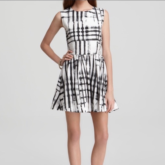 Sam & Lavi Crom Techno Plaid Shimmer Dress Size M